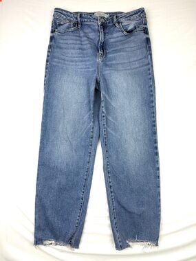 Hidden‎ High Waisted Straight Jean Raw Hem Stretch Women’s 31